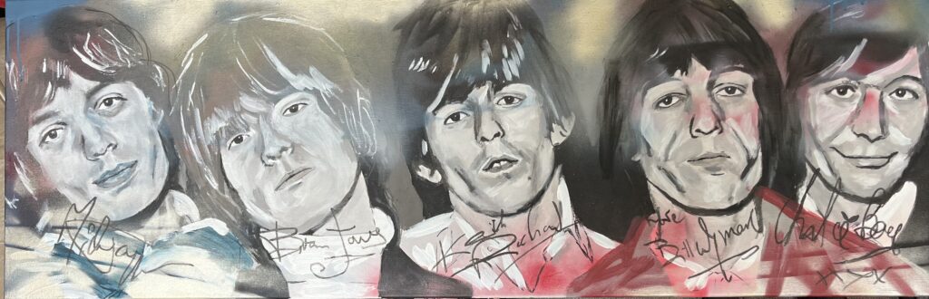 Stones toen nog met Brian Jones, en handtekeningen